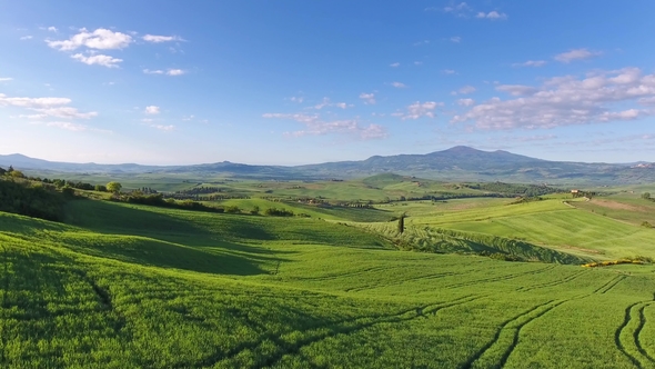 Tuscany Aerial Landscape at Evening in Italy alt