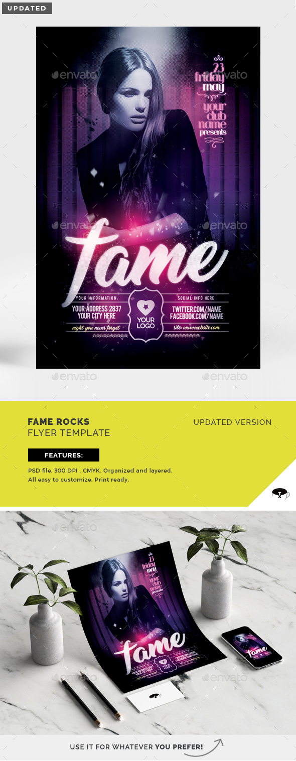 Fame Rocks Flyer Template - Flyers Print Templates