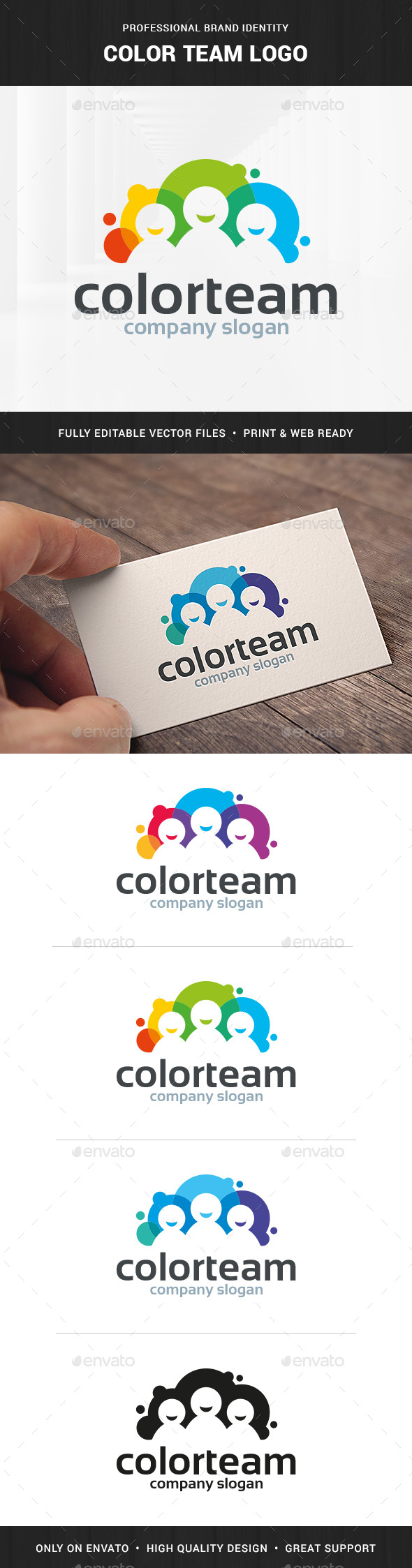 Color Team Logo Template in Human Logos
