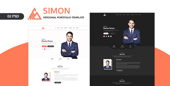 Simon -Personal Portfolio - ThemeForest 22109011