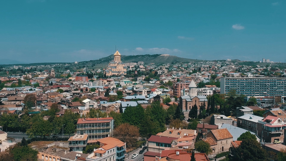 Tbilisi Drone Footage Tbilisi aerial view Georgia alt