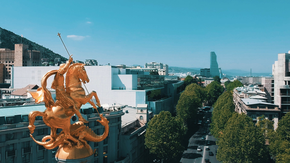 Tbilisi Drone Footage - Tbilisi aerial view Georgia alt