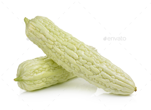White Bitter Melon Isolated On White Background Stock Photo By Sommai