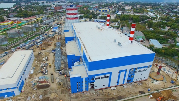 Heating Station Building Process Against City alt