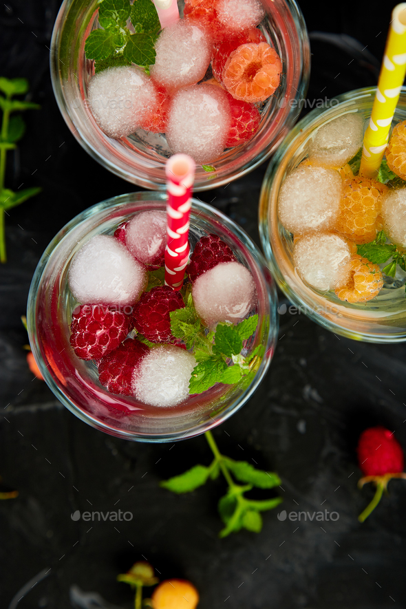 Detox infused flavored water - Stock Photo - Images