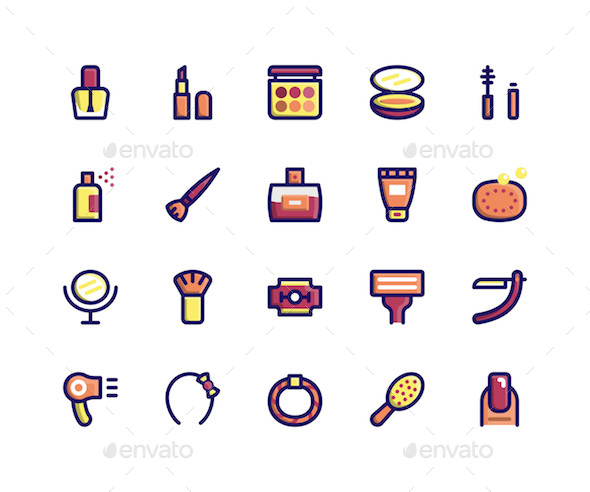 Beauty Filled Line Icons - Icons