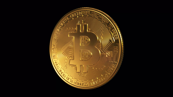 Rotating Bitcoin Coin - 