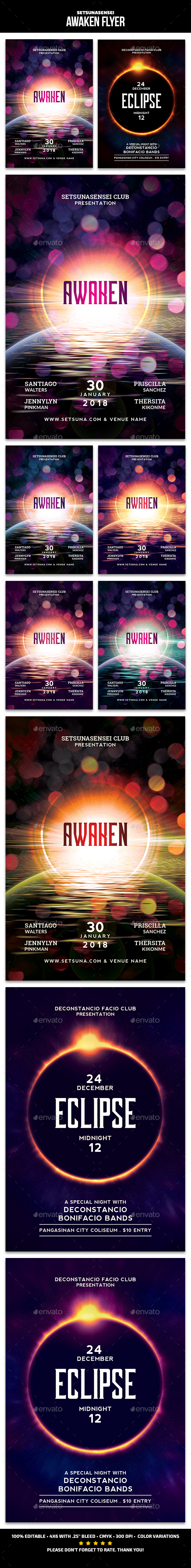 Awaken and Eclipse Flyer - Events Flyers