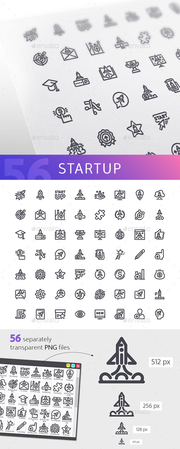 Startup Line Icons Set - Business Icons