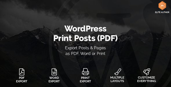 WordPress Print Posts & Pages (PDF) - CodeCanyon Item for Sale