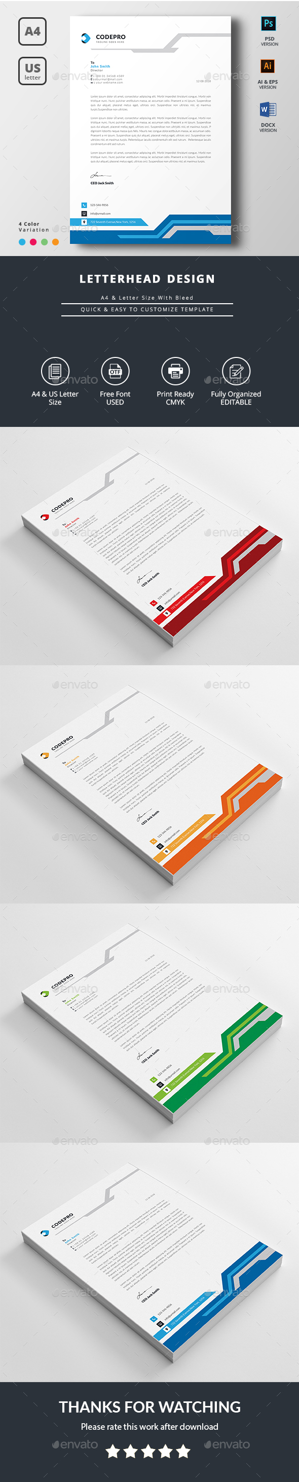 Letterhead - Stationery Print Templates