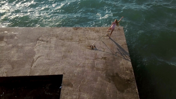 Girl Posing on Seafront