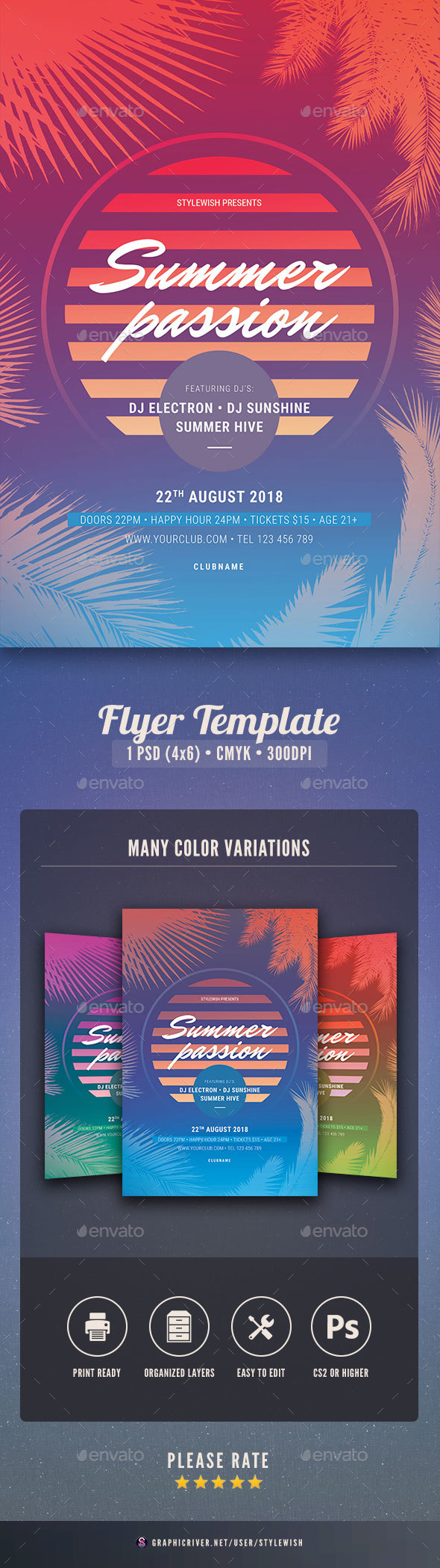 Summer Passion Flyer - Clubs & Parties Events