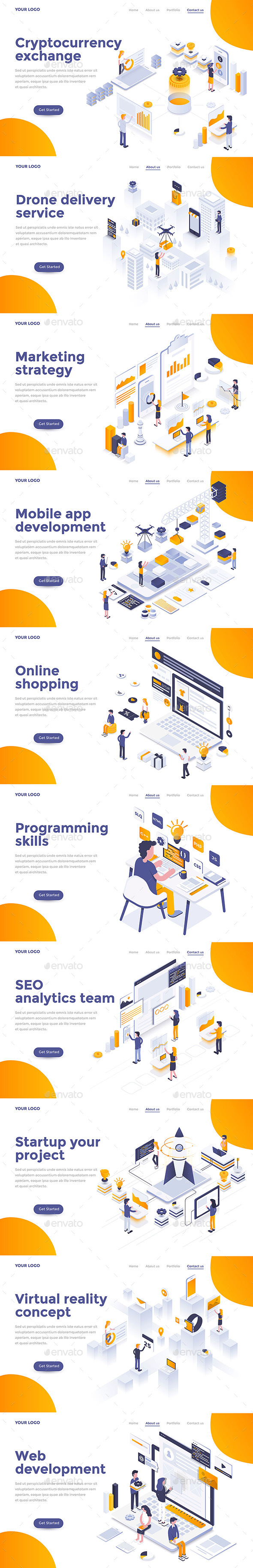 Modern Flat Design Isometric Concepts - Web Elements Vectors