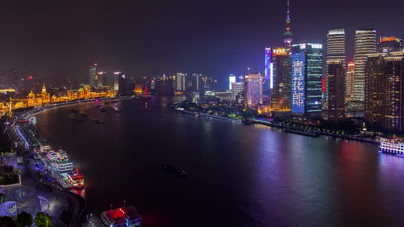 Shanghai River Cityscape  Pan Up alt