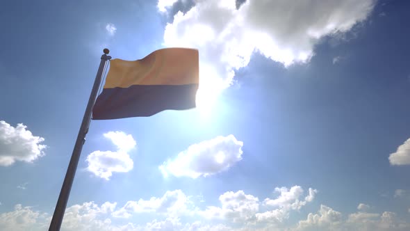 Saxony-Anhalt Flag on a Flagpole V4 - 4K alt