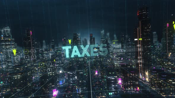Digital Abstract Smart City Taxes Title