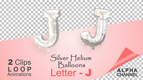 Silver Helium Balloons With Letter – J