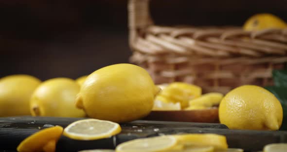 Lemon Falls on a Cutting Board.  alt