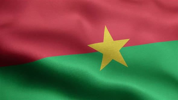 Burkina Faso Flag Seamless Closeup Waving Animation alt
