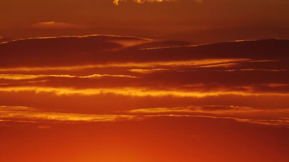 Red Orange SUNSET SKY, Orange  Sunrise with Cloud, Orange Cloudscape Time Lapse Background. alt
