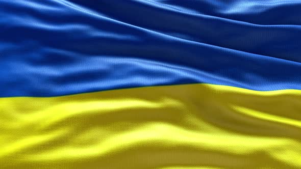 Ukraine National Flag Fluttering in the Wind