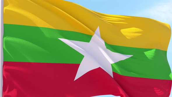 Myanmar Flag Looping Background