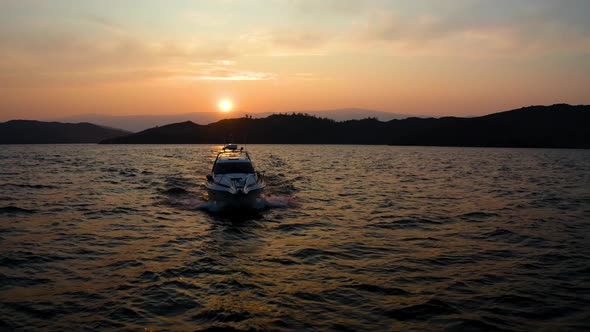 Boat at Sunset Lake Baikal 04 4k