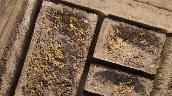 Dug Out Trench for Building Works of New House Concrete Foundation on Construction Site alt
