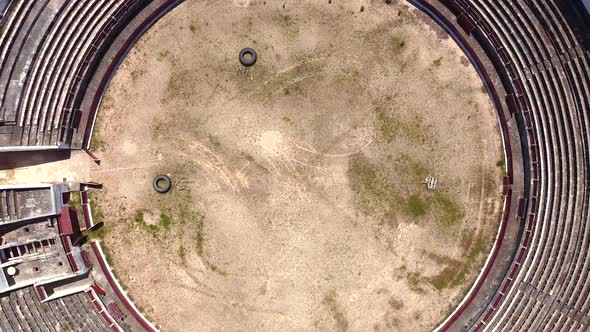 Aerial View of an Abandoned Bullring, Plaza De Toros. alt