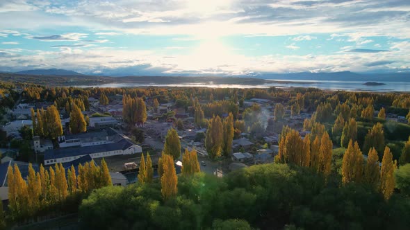 Patagonia landscape. Famous town of El Calafate at Patagonia Argentina alt