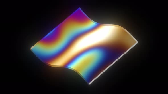 Iridescent 3D Plane Animated with a Sine Wave Distortion. Perfect Seamless Loop.
