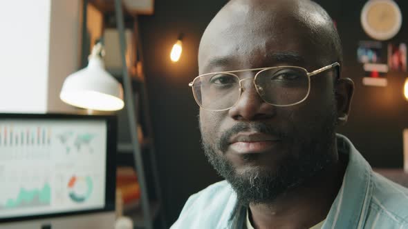 Portrait of African American Man in Home Office alt