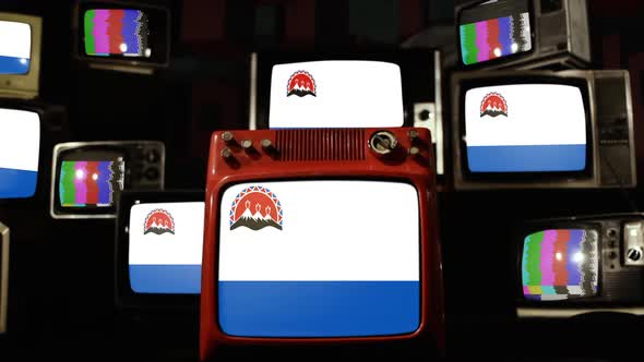 Flag of Kamchatka Krai, Russian Federation, and Vintage Televisions.