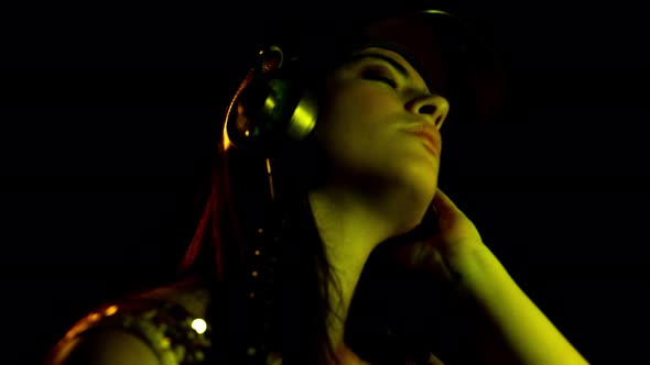 Female Dancer Posing Against Colourful Background alt