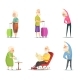 Elderly Couples in Various Action Poses