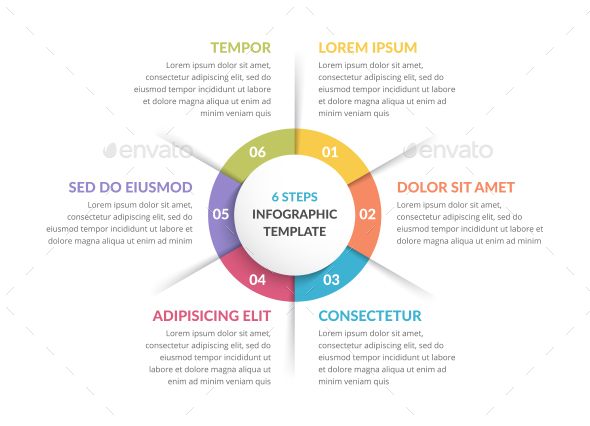 Circle Infographics with Six Elements - Infographics