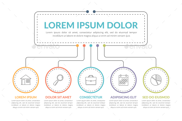 Infographic Template with Five Steps - Infographics