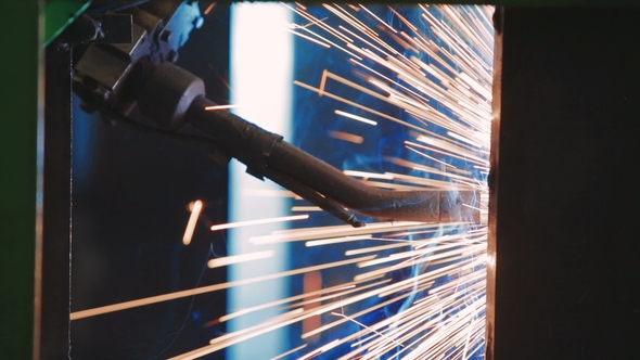 Factory Welding Industrial Robot Arm Automation Mechanical Procedure alt