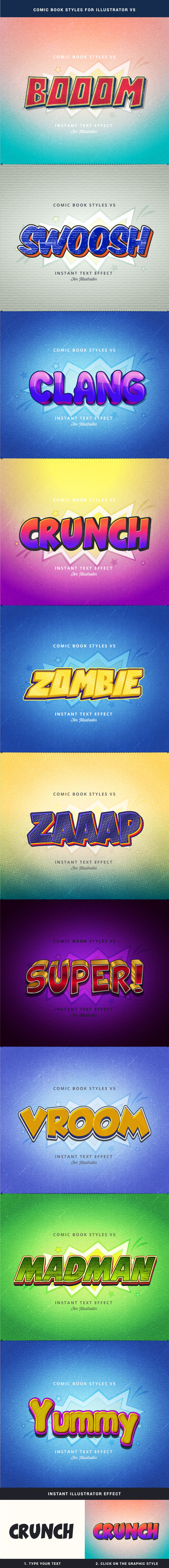 Comic Book Styles for Illustrator V5 - Styles Illustrator