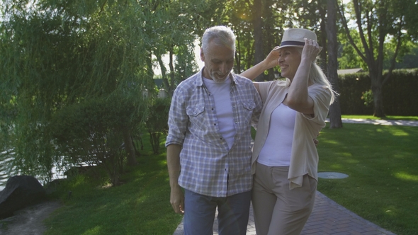 Joyful Mature Couple Taking A Stroll In Nature Stock Footage Videohive 9073