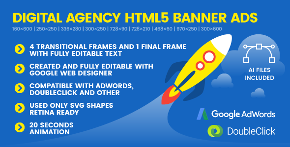 SEO Genius Digital Agency - Animated HTML5 Banner Ad Templates (GWD)