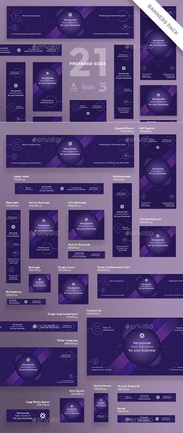 Marketing Agency Banner Pack - Banners & Ads Web Elements