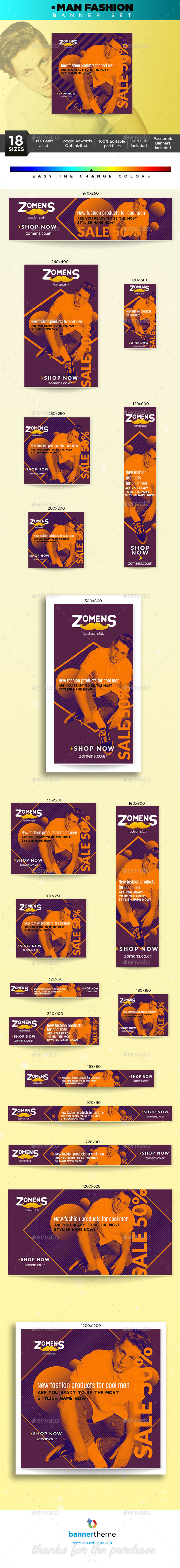 Man Fashion Banner - Banners & Ads Web Elements