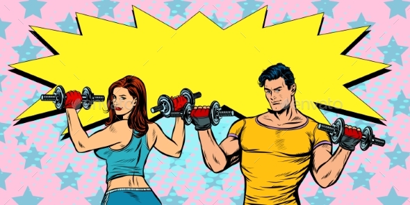 Healthy Lifestyle Fitness Man and Woman - Sports/Activity Conceptual