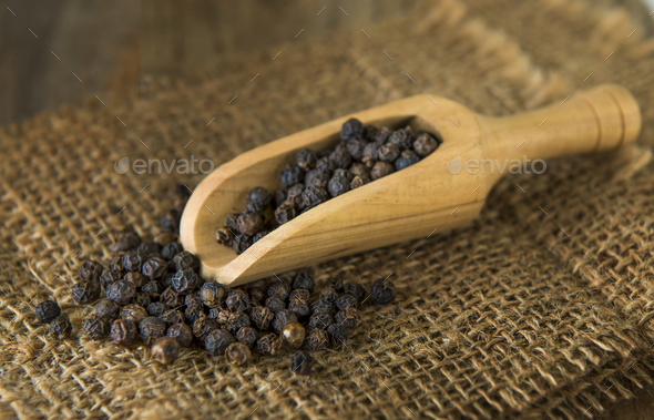 peppercorn in scoop - Stock Photo - Images