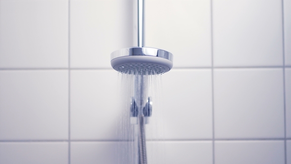 Bathroom Shower Head Turning on