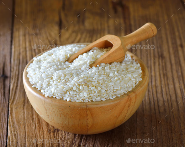 japan rice in bowl on wooden Stock Photo by sommai | PhotoDune