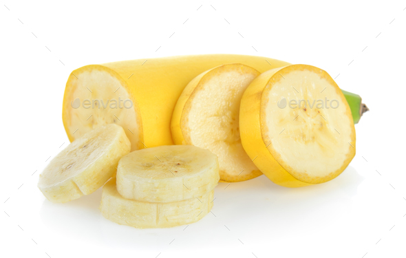 Banana slice isolated on white background Stock Photo by sommai | PhotoDune