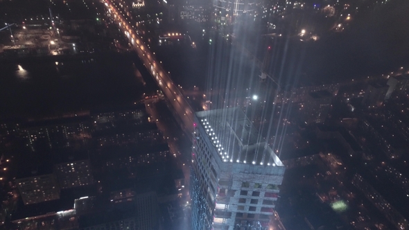 Aerial City View at Night